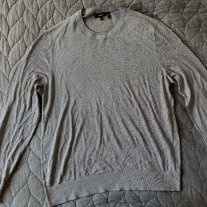 Theory Villings Admiral  Silk Cashmere Striped Crewneck Sweater